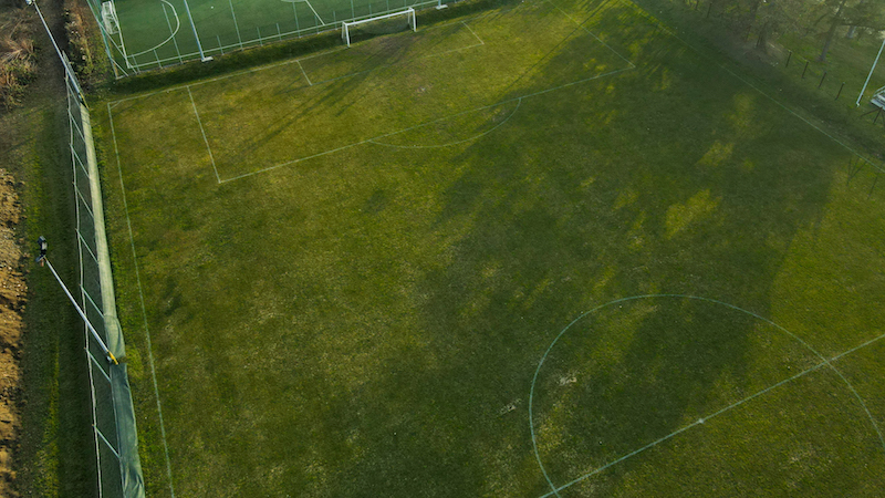 Foto dall'alto del campo da calcio